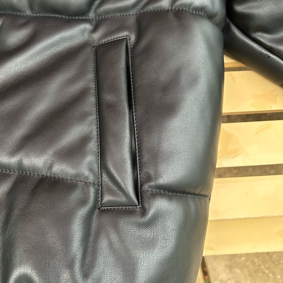 Zara Faux Leather Puffer Jacket - Picture 6 of 9